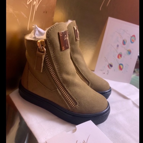⭐️giuseppe zanotti jr NEW camel suede lined boots - Picture 8 of 13